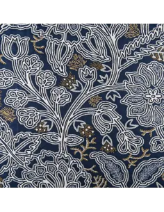 Tissu, Jacquard ameublement, PERSE, Motif floral, Bleu, L...