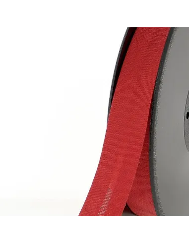 Biais tout textile, polycoton, 20mm, rouge