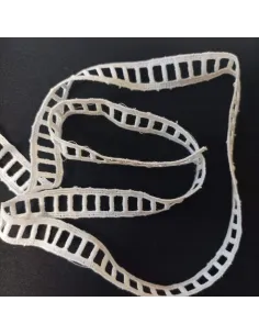 Ruban dentelle entre-deux blanc