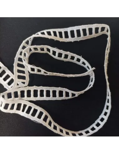 Ruban dentelle entre-deux blanc