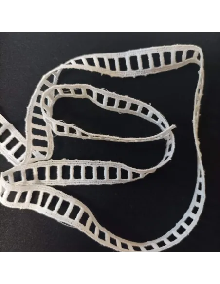 Ruban dentelle entre-deux blanc