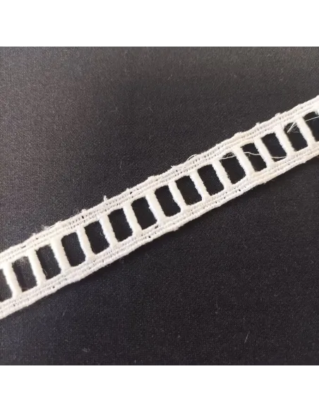 Ruban dentelle entre-deux blanc