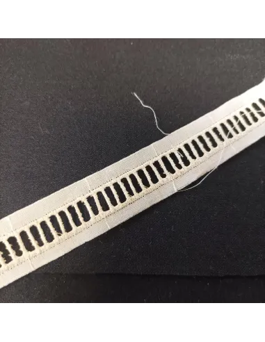 Ruban dentelle entre-deux écru