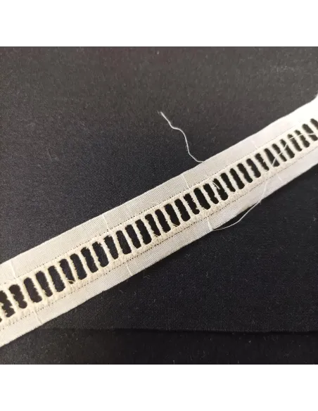 Ruban dentelle entre-deux écru