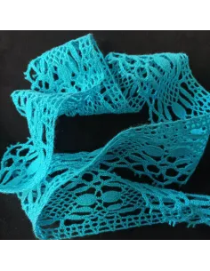 Ruban dentelle bleu turquoise