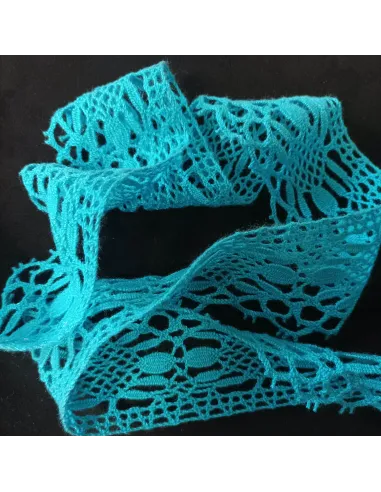 Ruban dentelle bleu turquoise