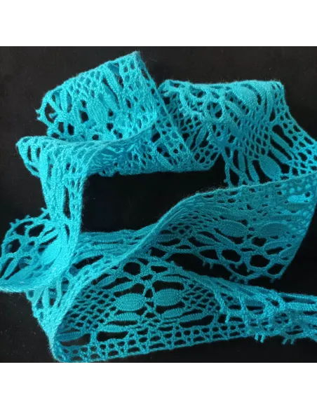 Ruban dentelle bleu turquoise