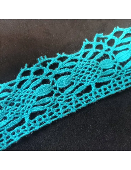 Ruban dentelle bleu turquoise