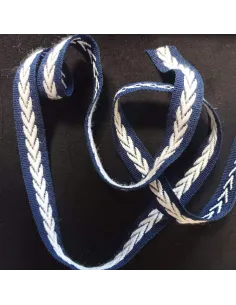 Ruban dentelle bleu et blanc
