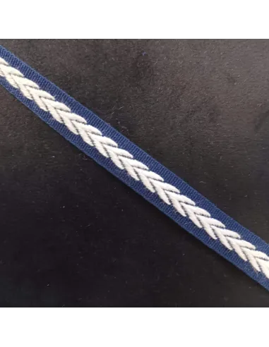 Ruban dentelle bleu et blanc