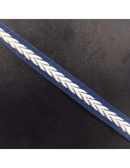 Ruban dentelle bleu et blanc