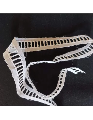 Ruban dentelle entre-deux blanc