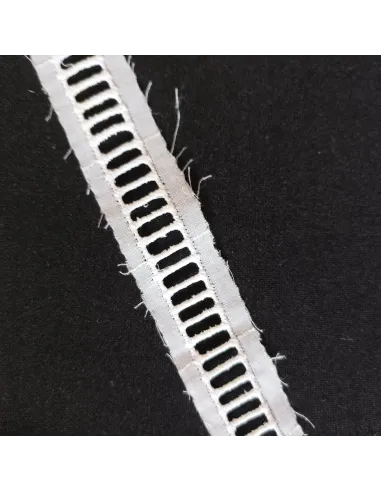 Ruban dentelle entre-deux blanc