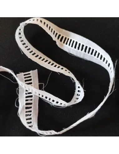 Ruban dentelle entre-deux blanc