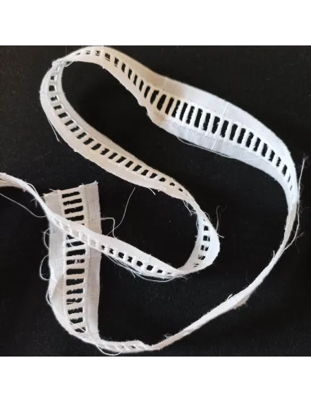 Ruban dentelle entre-deux blanc