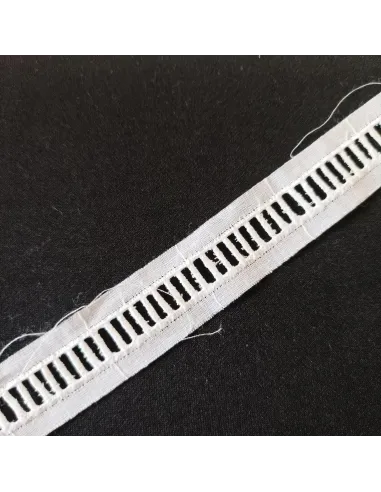 Ruban dentelle entre-deux blanc