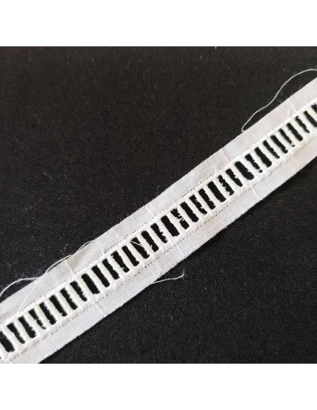 Ruban dentelle entre-deux blanc