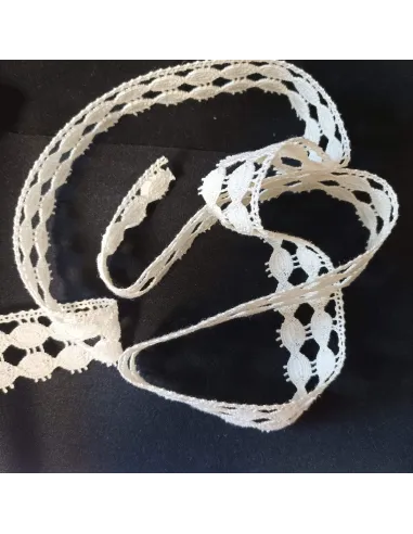 Ruban dentelle écru, coton