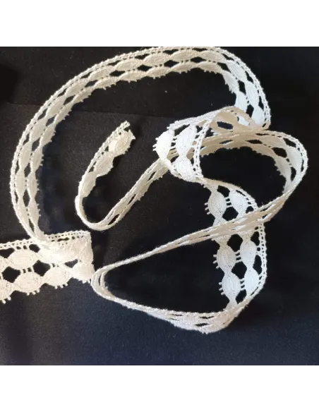 Ruban dentelle écru, coton