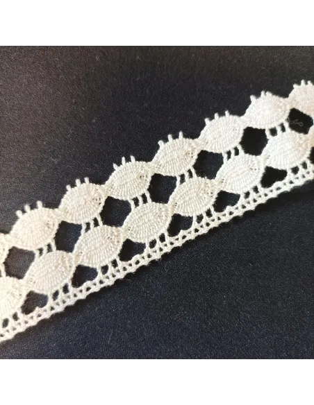 Ruban dentelle écru, coton