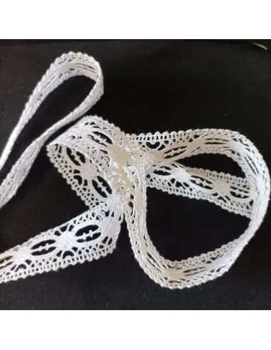 Ruban dentelle blanc, coton