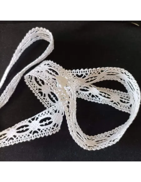 Ruban dentelle blanc, coton