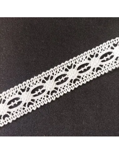 Ruban dentelle blanc, coton