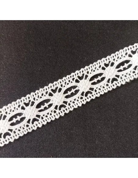 Ruban dentelle blanc, coton
