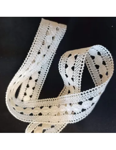 Ruban dentelle écru, coton