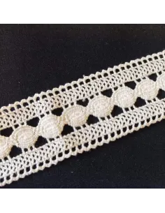 Ruban dentelle écru, coton 2