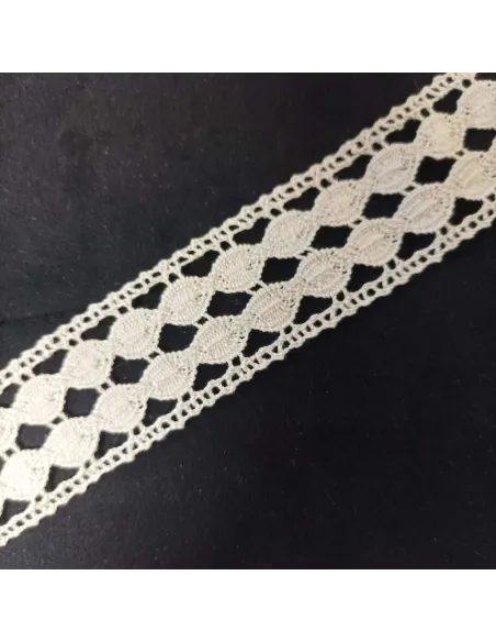 Ruban dentelle écru coton