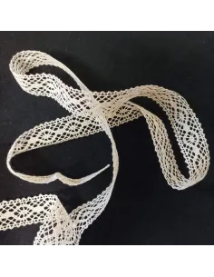 Ruban dentelle écru, coton