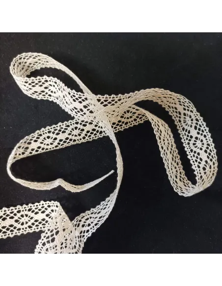 Ruban dentelle écru, coton
