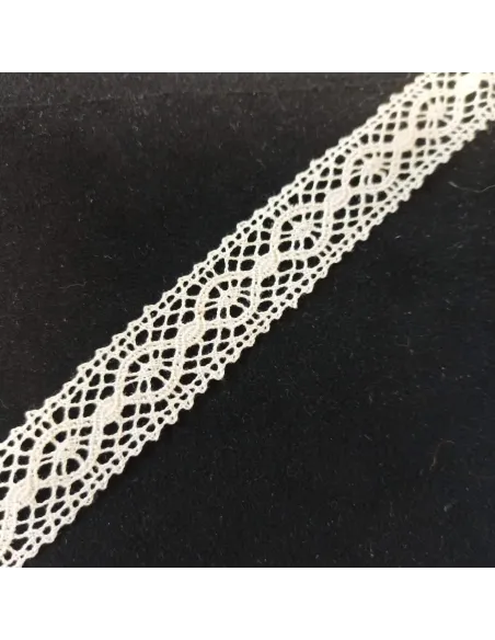 Ruban dentelle écru, coton