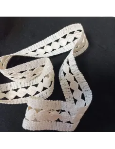 Ruban dentelle écru, coton