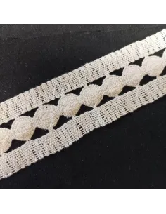 Ruban dentelle écru, coton 2