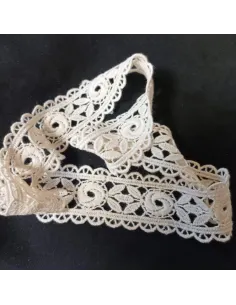 Ruban dentelle écru, coton
