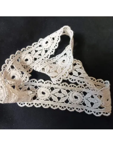 Ruban dentelle écru, coton