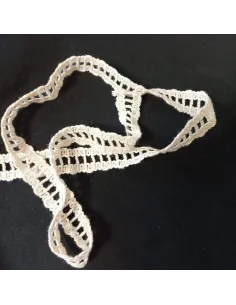 Ruban dentelle écru, coton