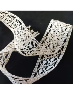 Ruban dentelle écru, coton