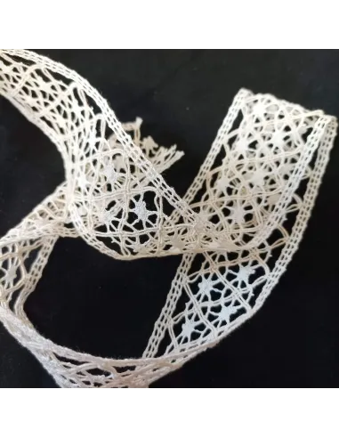 Ruban dentelle écru, coton