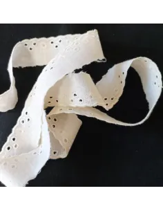 Ruban dentelle écru coton