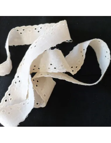 Ruban dentelle écru coton