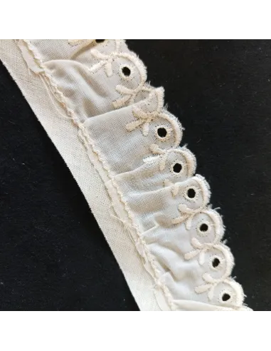 Ruban  écru  broderie anglaise
