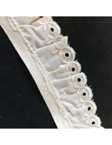 Ruban  écru  broderie anglaise