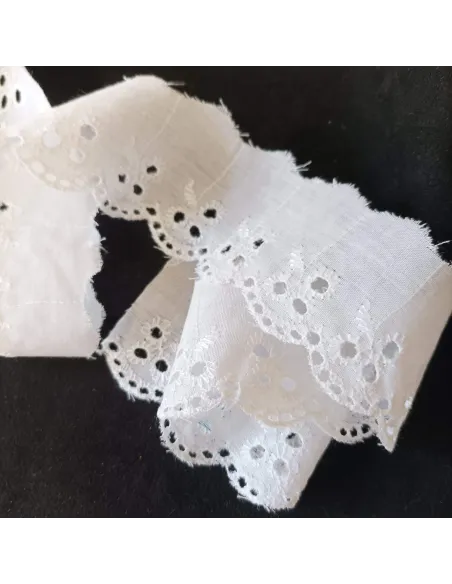 Ruban broderie anglaise blanc