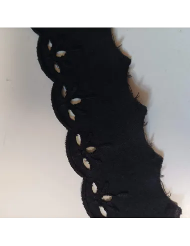 Ruban broderie anglaise noir