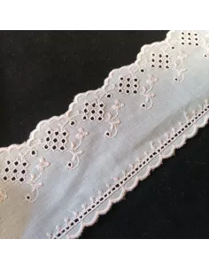 Ruban broderie anglaise rose 2
