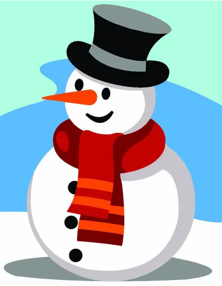 Kit canevas : 20x25 cm, N18 - bonhomme de neige