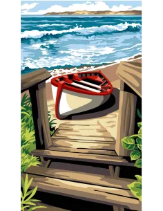 Canevas : 45x55 cm, N22 - les marches en bois